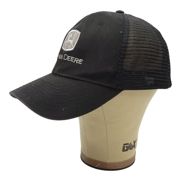John Deere Patch Logo Mesh Snapback Cap READ CONDITION Trucker Baseball Hat - Picture 2 of 14